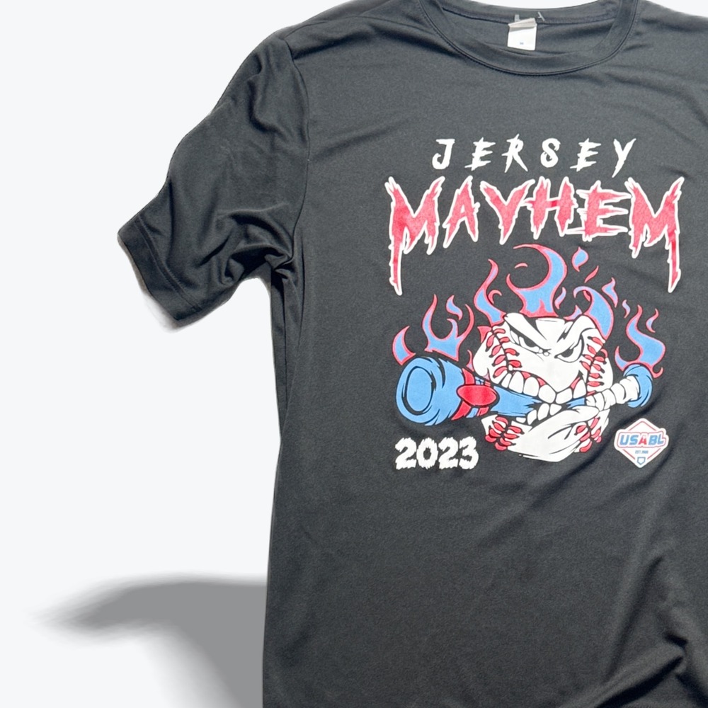 Sport-Tek Jersey‎ Mayhem 2023 USABL T-Shirt Baseball Graphic Tee Mens Medium